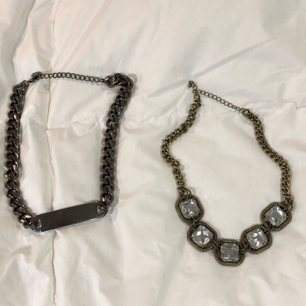 Silver and gold necklaces